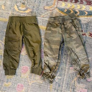 Boys 2 Pair Set Columbia and Carter's Green and Camouflage Jogger Pants